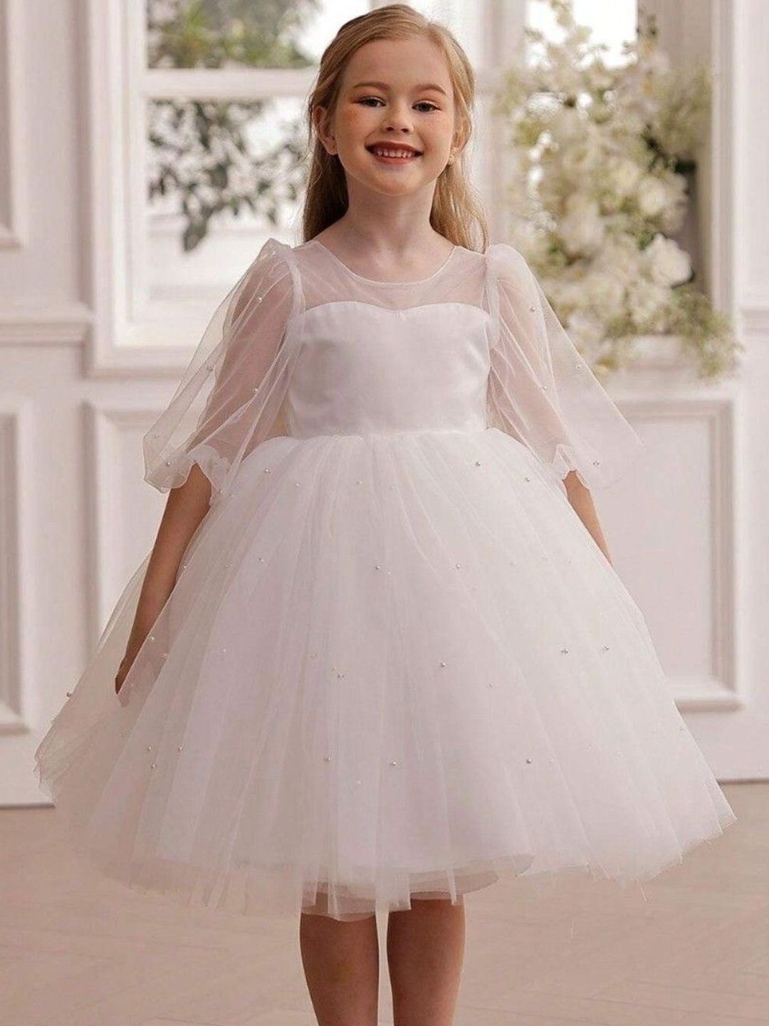 YK Tie and Dye Puff Sleeve Peplum Dress-picture-23