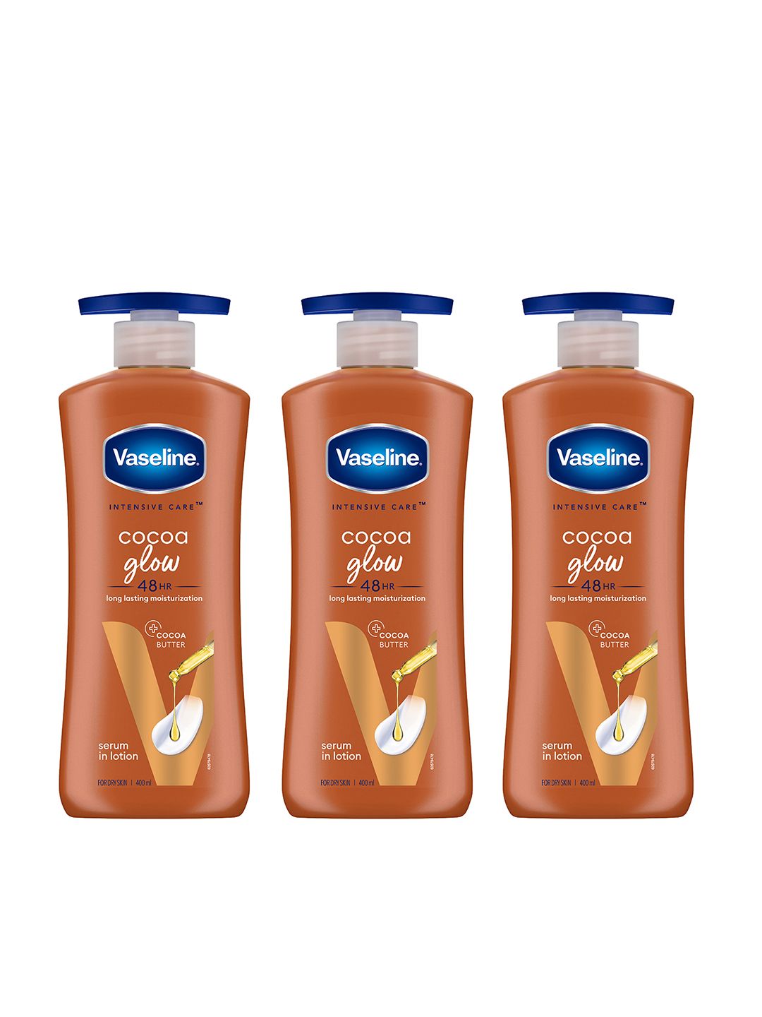 Vaseline Set of 3 Cocoa Glow Serum In Lotion with Pure Cocoa & Shea Butter - 400 ml Each-image-46