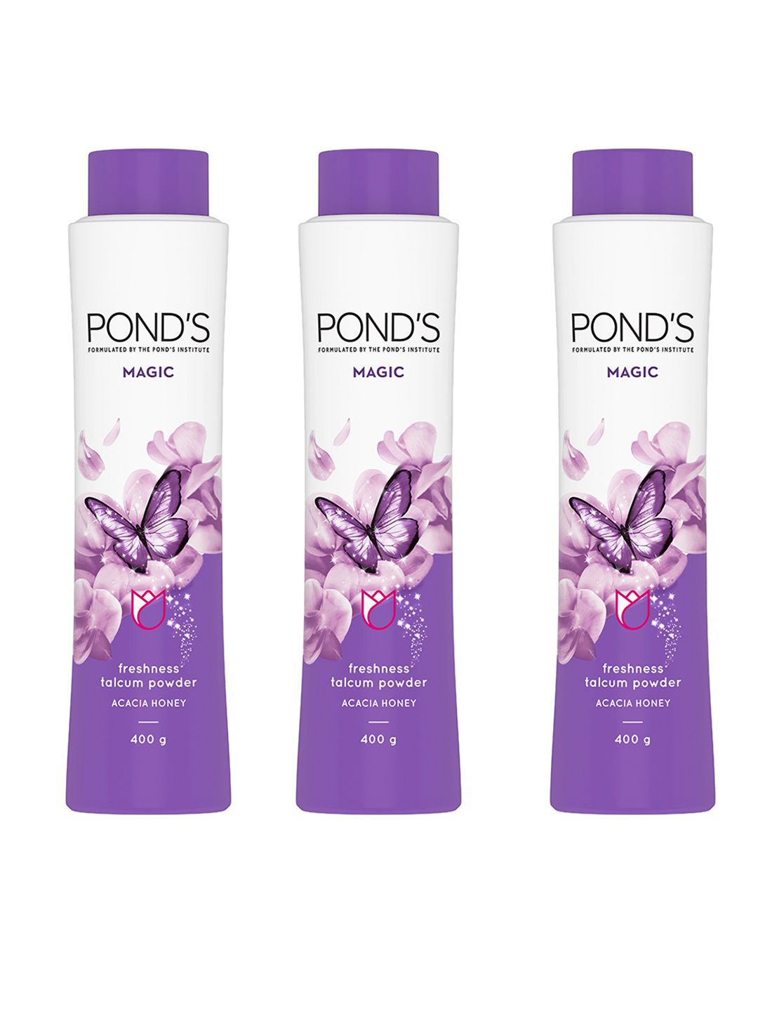 Ponds Set of 3 Magic Freshness Talcum Powder with Acacia Honey - 400g each-image-35