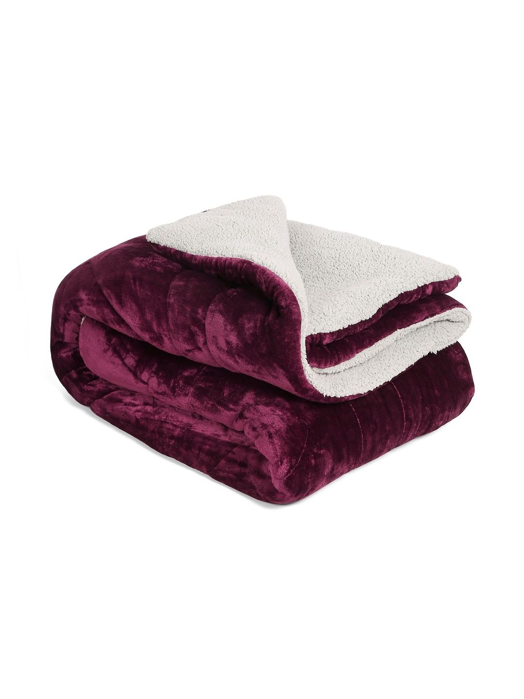 Nivasam Purple & Maroon Microfiber Heavy Winter Quilt-image-19