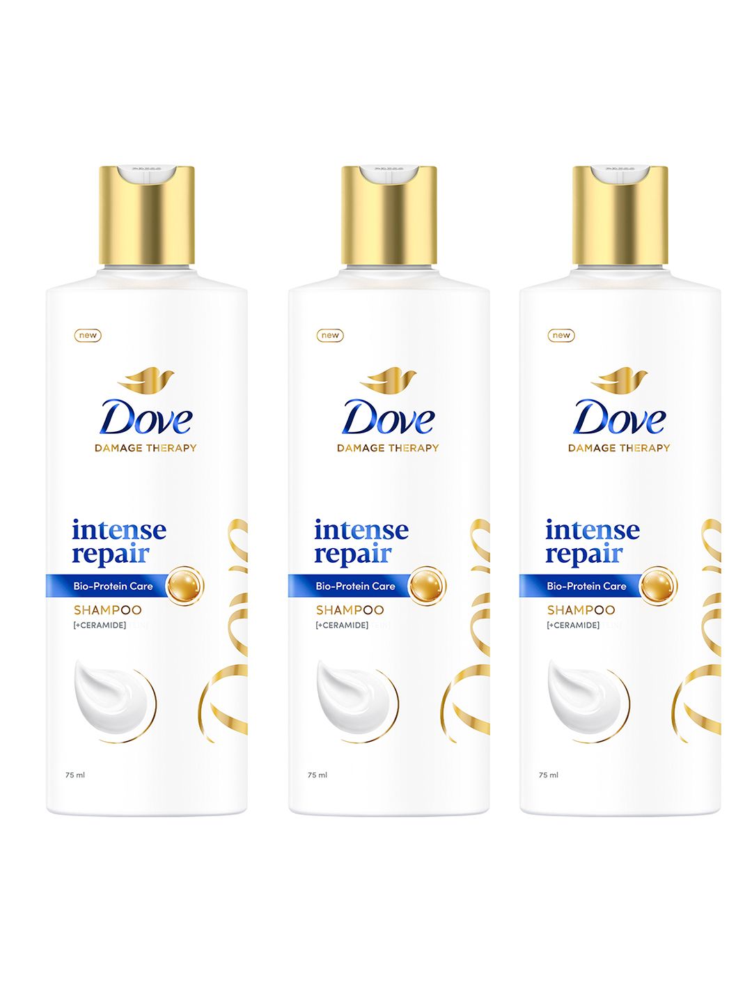 Dove Set of 3 Hair Therapy Intense Repair Shampoo - 75 ml (each)-image-18