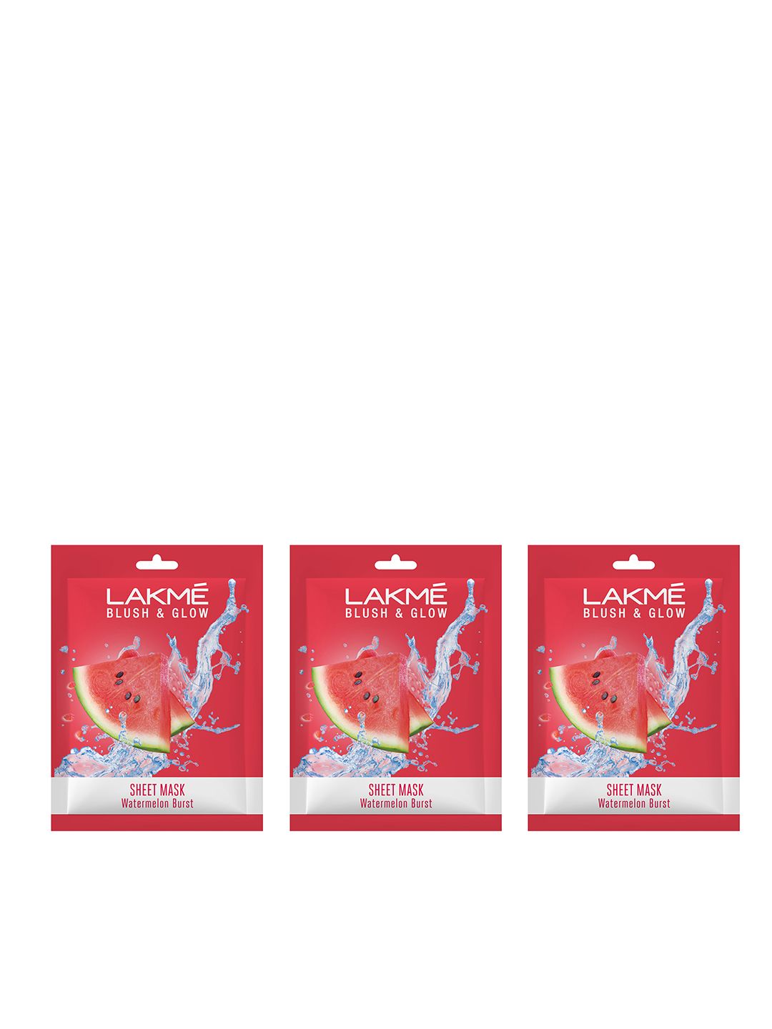 Lakme Set of 3 Blush & Glow Watermelon Sheet Mask 25 ml each-picture-31
