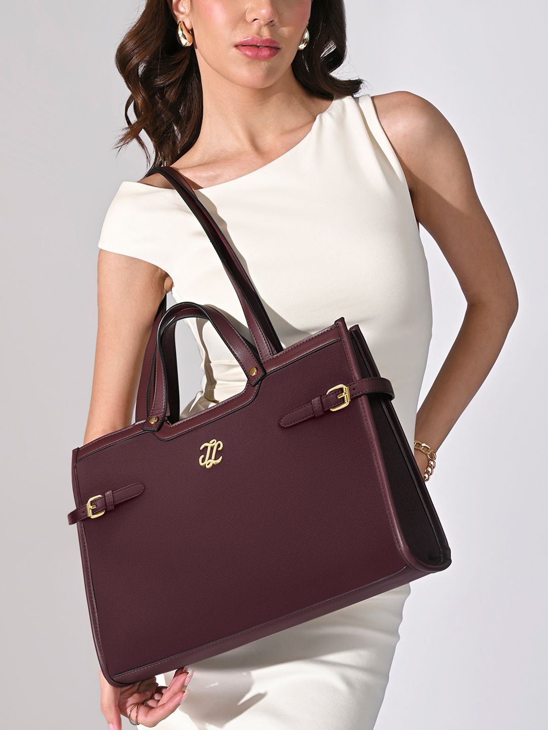Lavie Signature Women's Canva Dual Carry Large Tote Handbag-picture-15