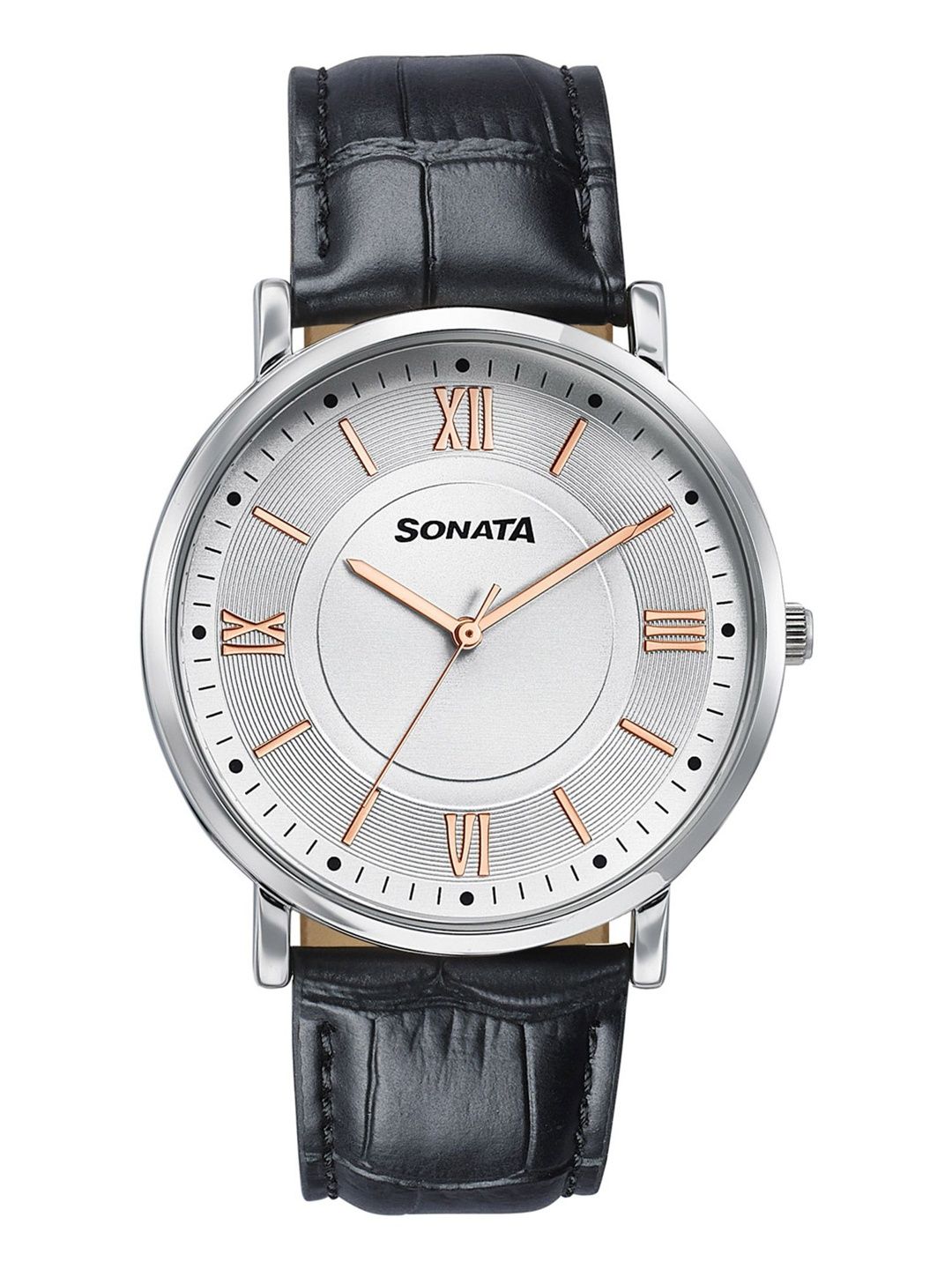 Sonata Verve Quartz Analog With Silver Watch For Men - 77189SL01-picture-12