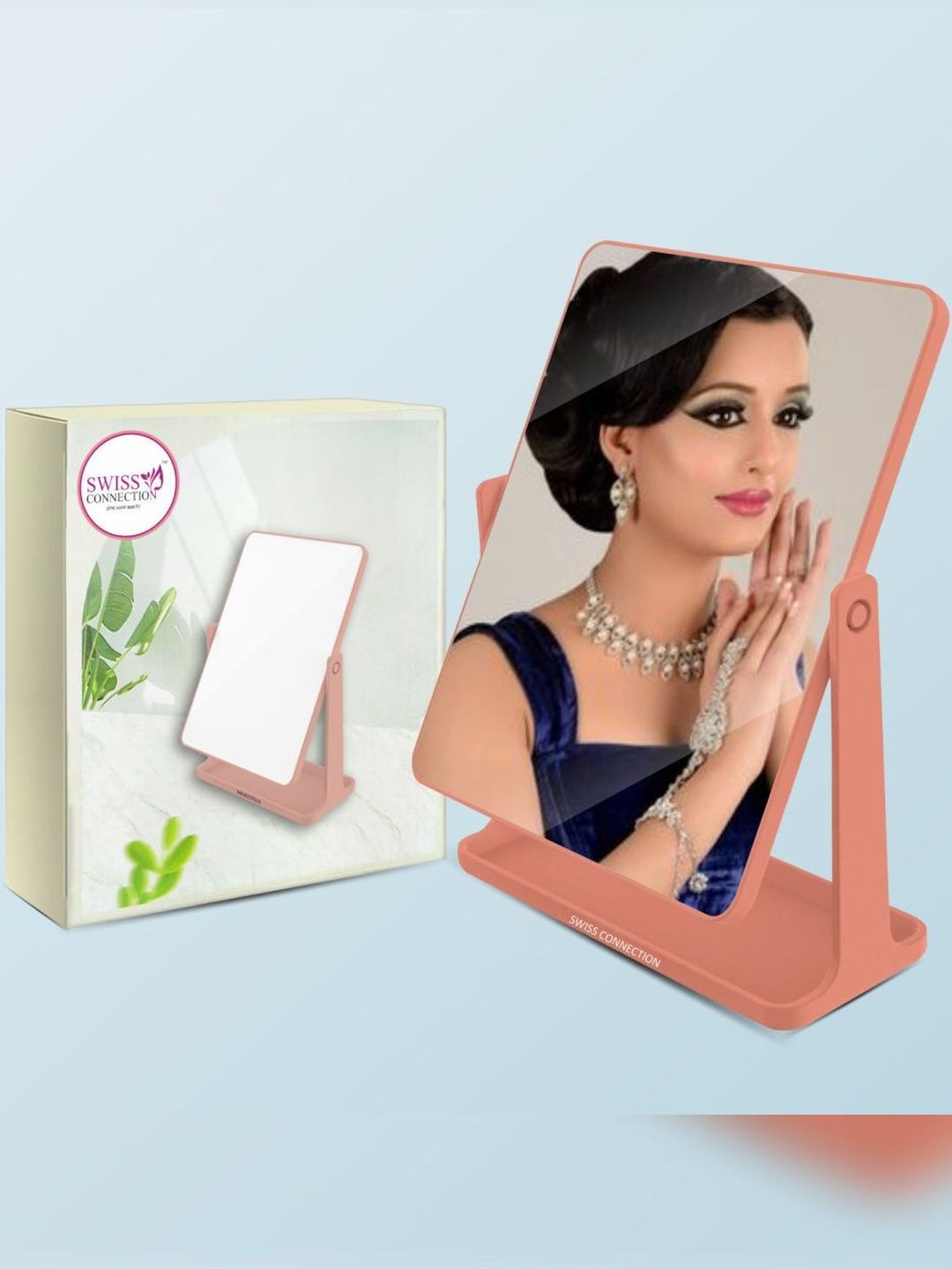 Swiss Connection Pink Square Glass Table Top Mirror-picture-52