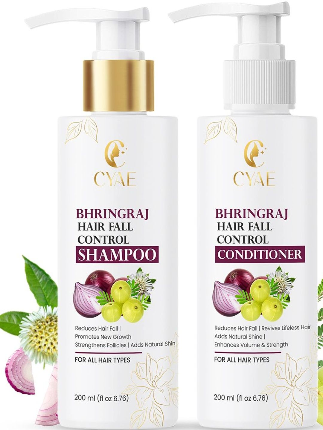 Cyae Set Of 2 Bhringraj Hair Fall Control Shampoo & Conditioner - 200 ml Each-picture-8