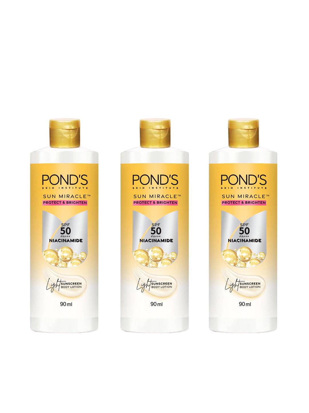 Ponds 3Pcs Sun Miracle Protect & Brighten SPF 50 Light Body Lotion - 90ml each-image-10