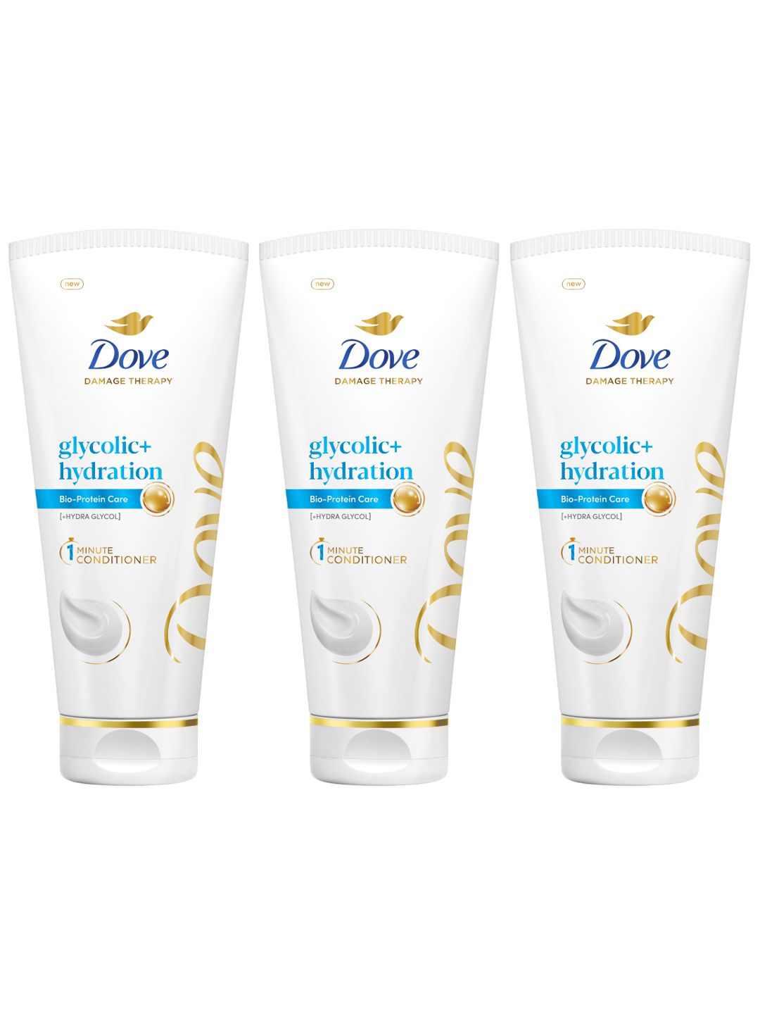 Dove Set Of 3 Glycolic+ Hydration Hair Conditioner - 175ml-picture-1