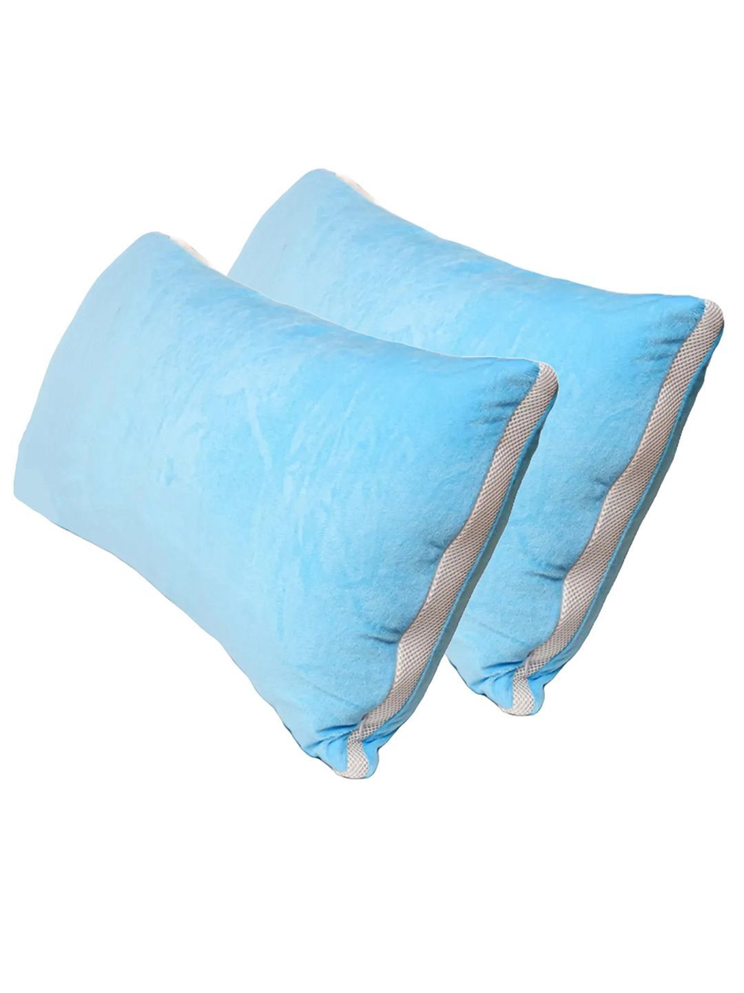 PAPAYA Blue Set of 2 Fibre Filled Polycotton Ultra Soft Sleep Pillow-picture-55