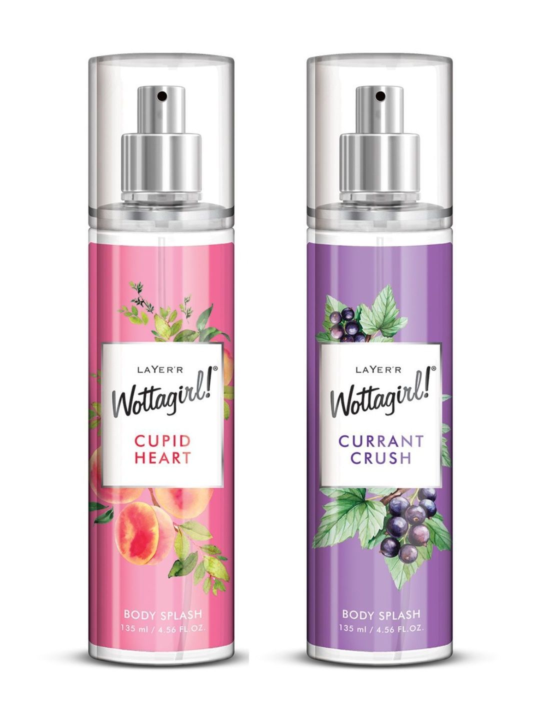 LAYER'R WOTTAGIRL! Women Set Of 2 Cupid Heart & Currant Crush Body Splash - 135 ml Each