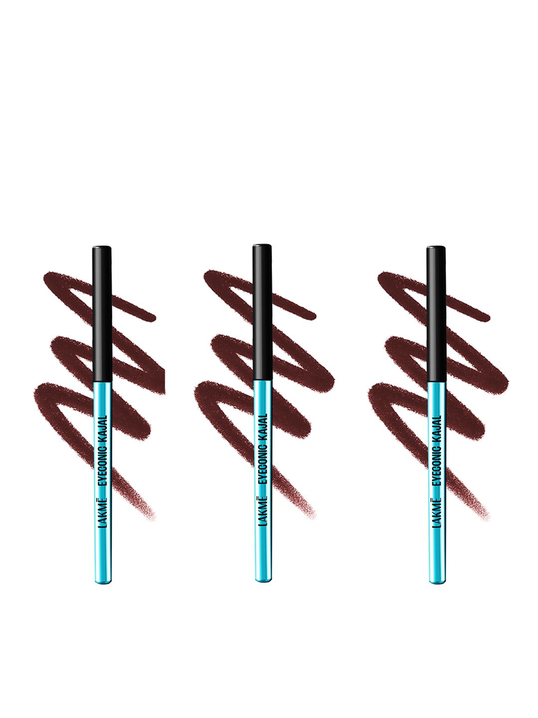 Lakme 3 Pc 9-5 Eyeconic Smudgeproof Waterproof 24H Kajal - Classic Brown-picture-38