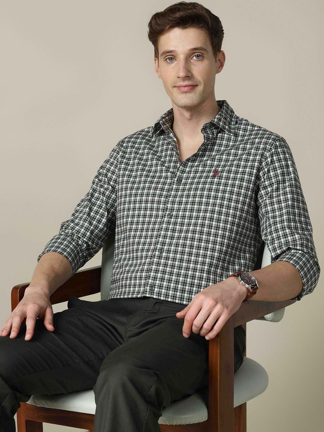 Men Tailored Fit Checked Casual Shirt deal from myntra Men Tailored Fit Checked Casual Shirt deal from myntra