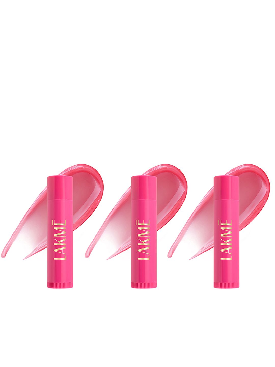 Lakme Set of 3 Lip Love Care Stick 24Hr Moisturization with SPF 15 4.5g Each - Strawberry-image-28