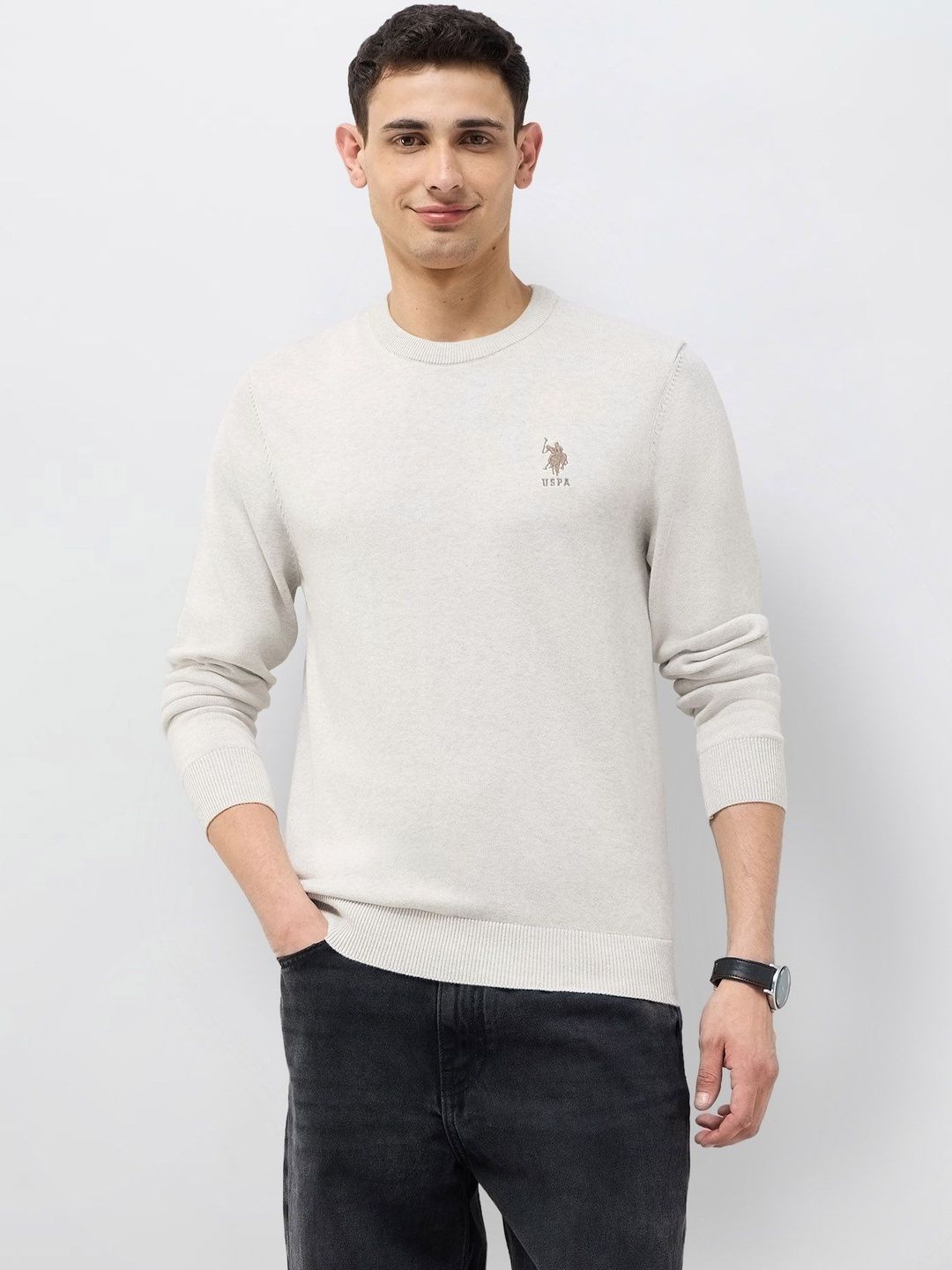 U.S. Polo Assn. Men Pullover with Embroidered Detail