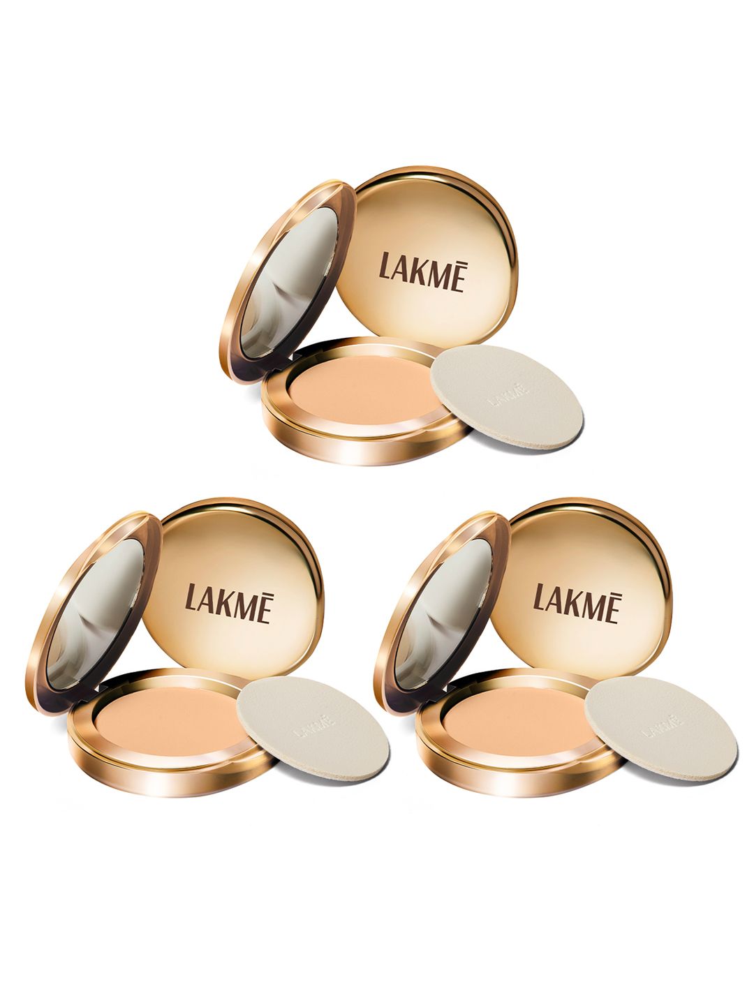 Lakme Set Of 3 9to5 Powerplay Matte Compact With Vitamin E 8g Each - Melon-image-22