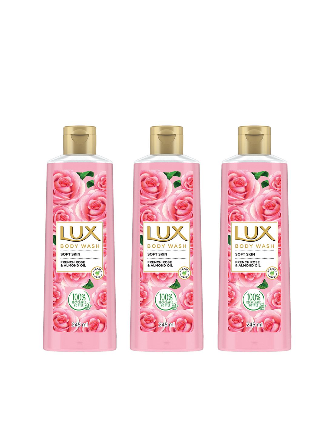 LUX Set of 3 Soft Rose Bodywash with French Rose & Almond Oil - 245 ml each-picture-6