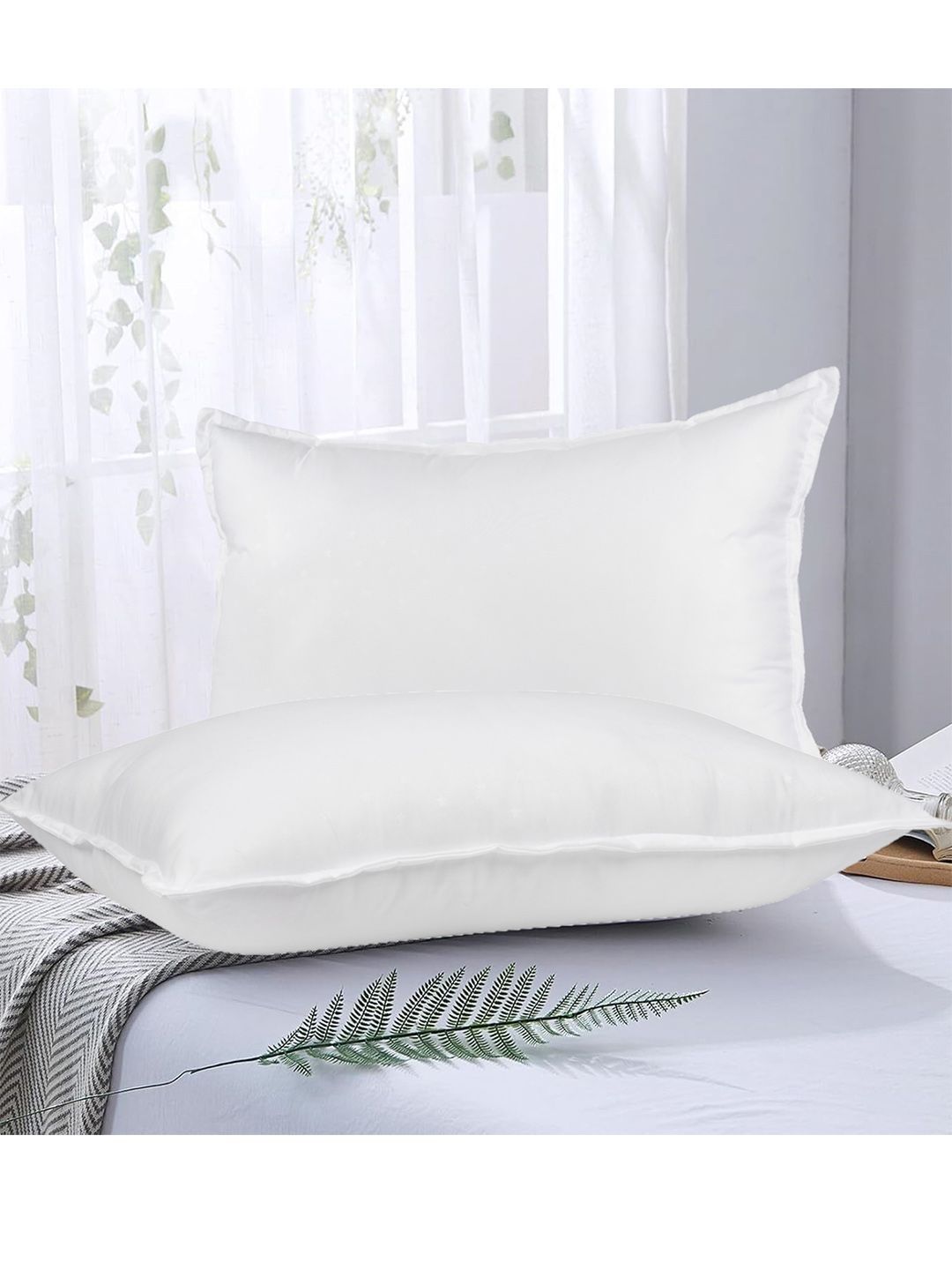 PAPAYA White Set of 2 Fibre Filled Polycotton Ultra Soft Sleep Pillow-picture-14