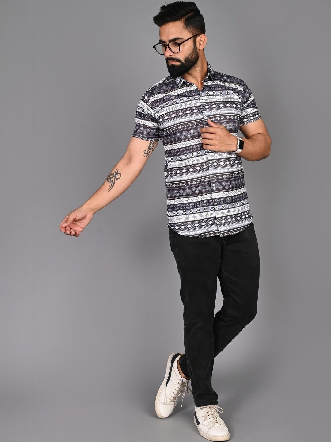 XENOR Men Slim Fit Printed Casual Shirt-image-35