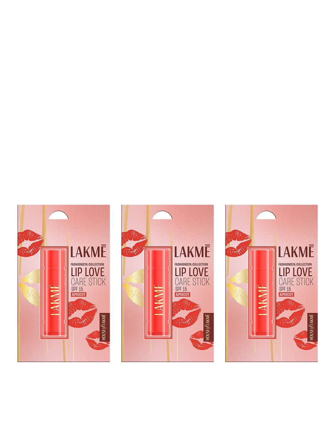 Lakme Set of 3 SPF 15 Lip Love Care Stick 24Hr Moisturization Stick 4.5g - Apricot-image-31
