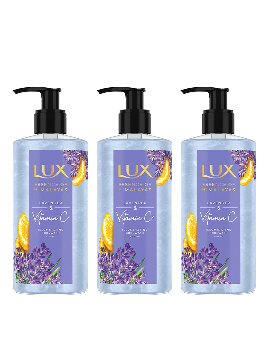 LUX Essence of Himalayas Set of 3 Lavender & Vitamin C Illuminating Body Wash - 400ml each-image-8