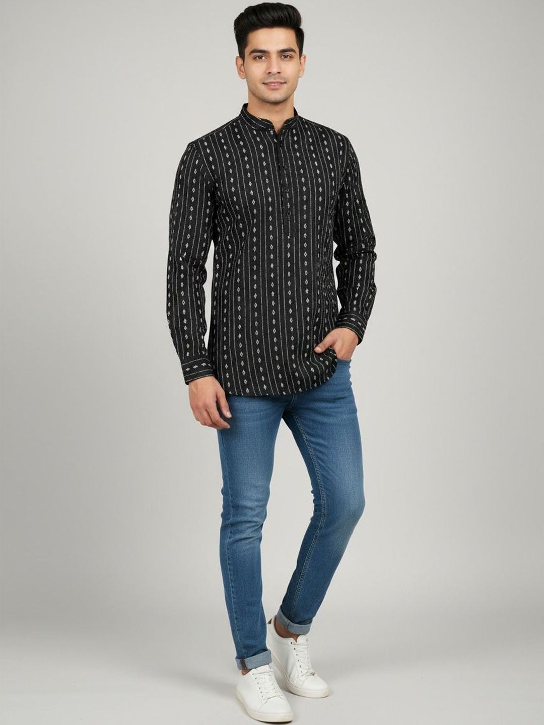 TATTVA Men Printed Khadi Kurta-picture-20