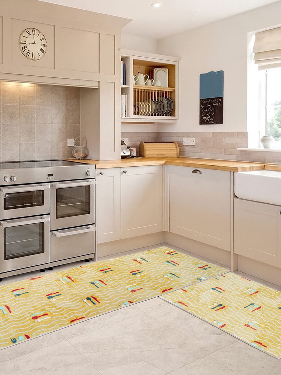 Kaleen India 2Pcs Mustard Printed Anti-Skid Kitchen Mats-picture-17