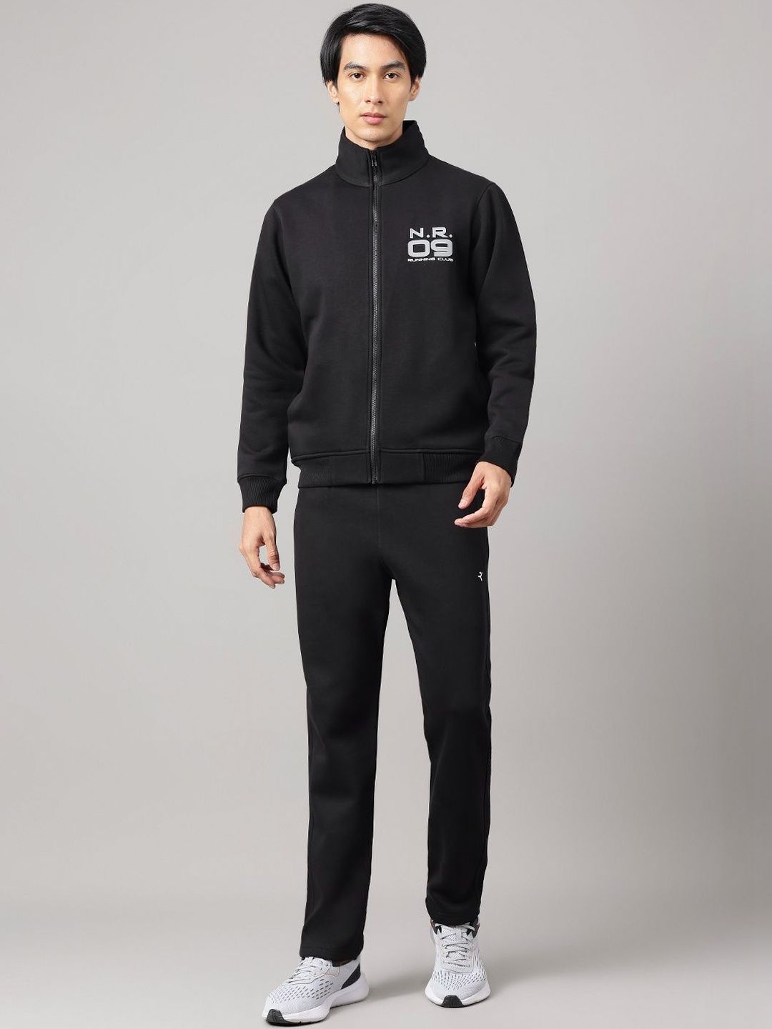 FCK GOLD Typography Printed Mock Collar Regular Tracksuits-image-39