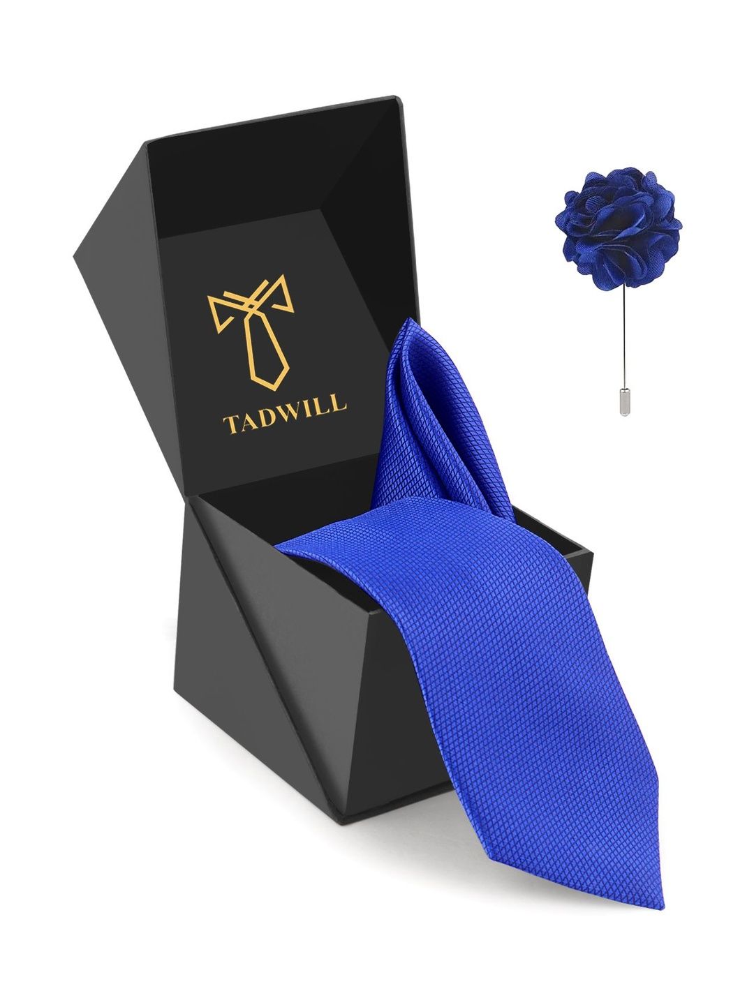 TADWILL Men Accessory Gift Set Of Tie With Lapel Pin & Pocket Square-picture-19