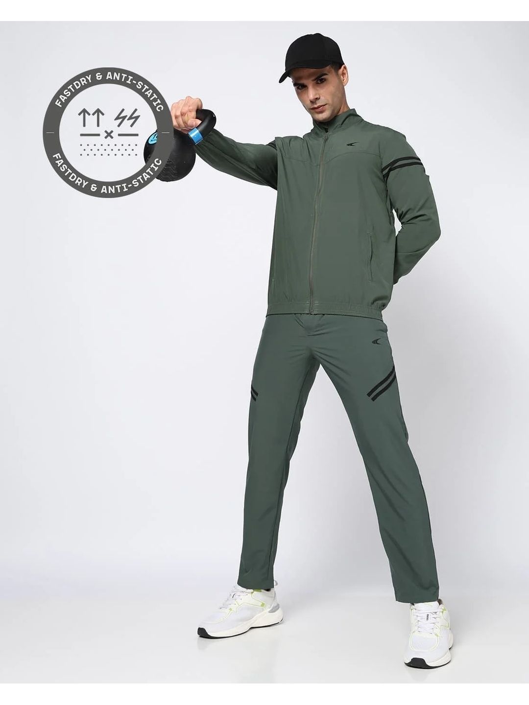 Performax Men Striped High Neck Long Sleeves Mid-Rise Tracksuits-image-22