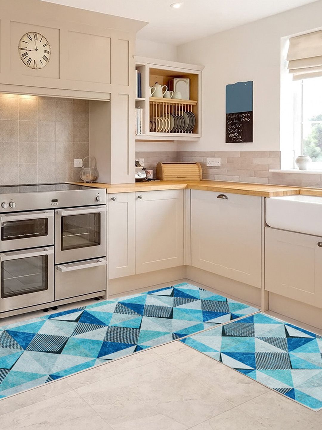 Kaleen India 2Pcs Blue Printed Anti-Skid Kitchen Mats-picture-13