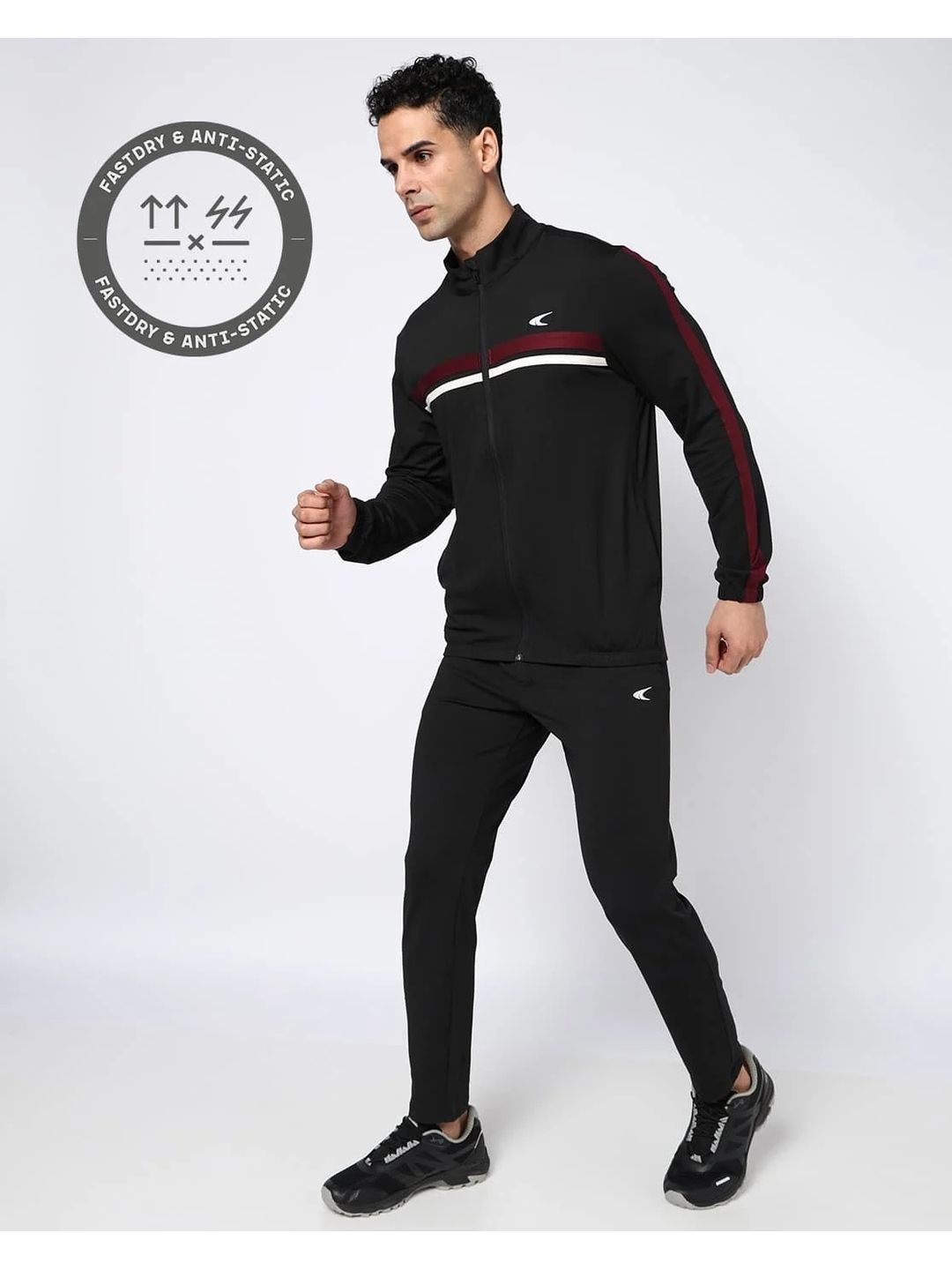 Performax Men Striped High Neck Long Sleeves Mid-Rise Tracksuits-picture-28