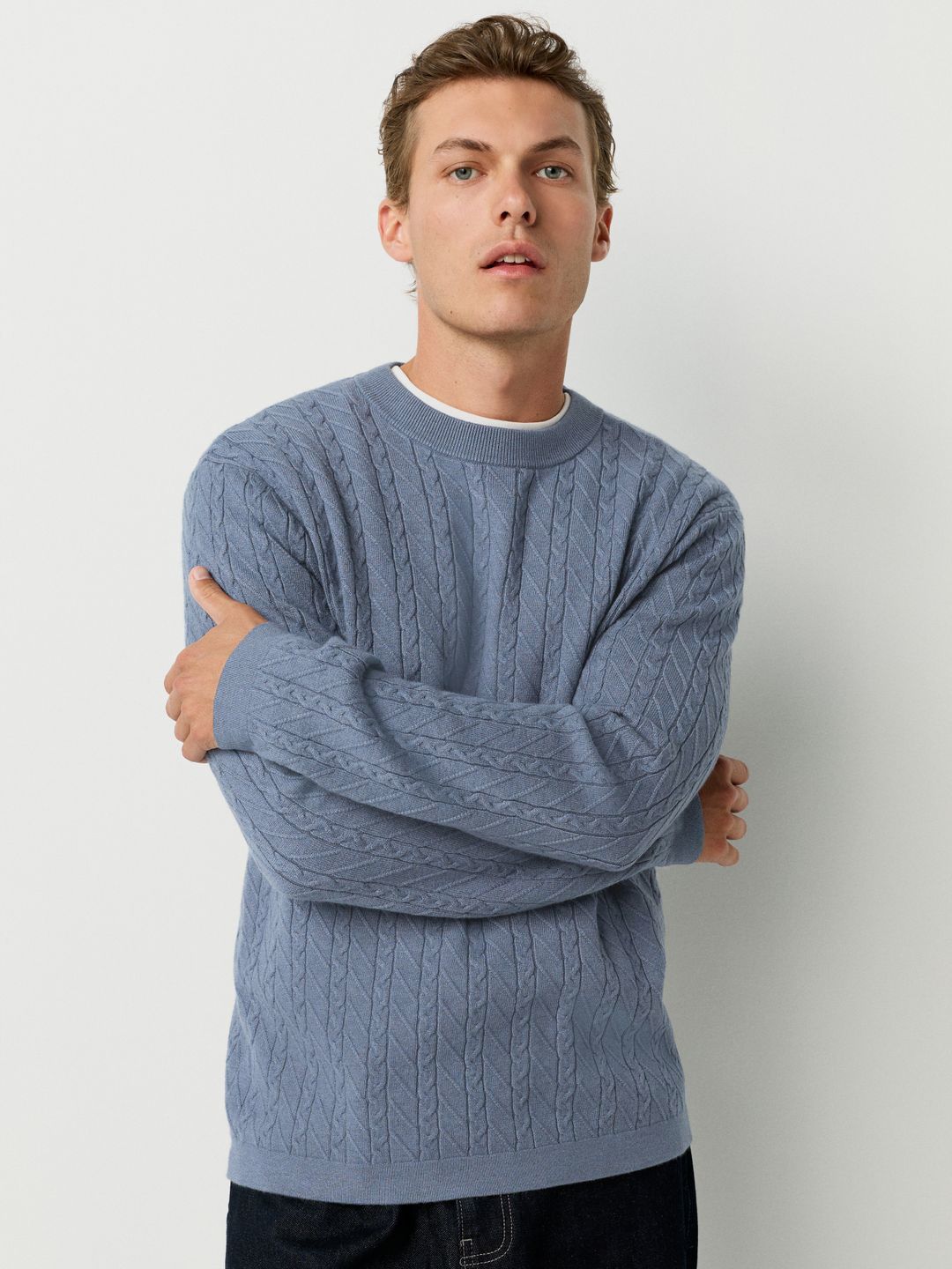 NEXT Cable Knit Self Design Regular Fit Pullover