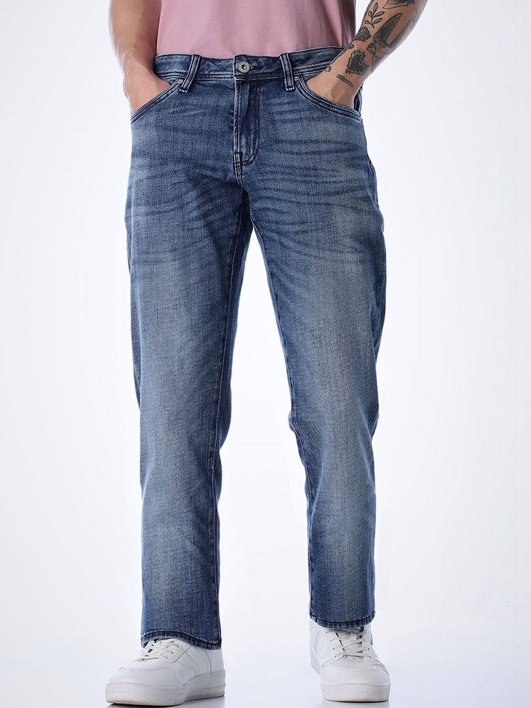 Jack & Jones Men Clark Regular Fit Low-Rise Light Fade Stretchable Jeans-picture-27