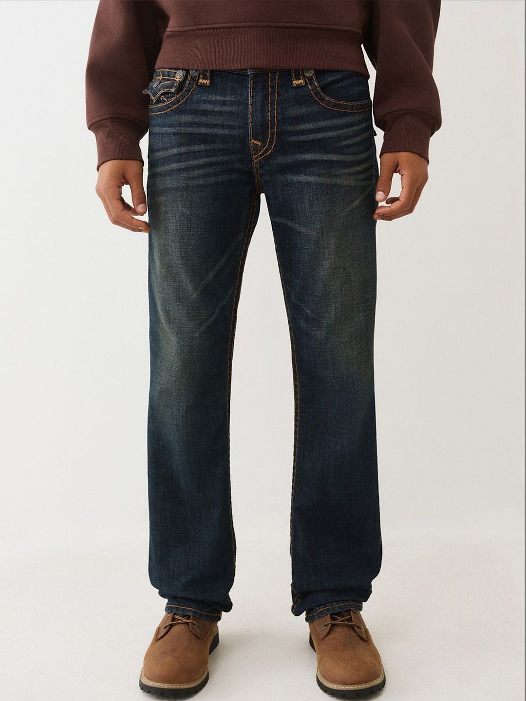 True Religion Men Regular Fit Mid-Rise Light Fade Jeans-picture-24