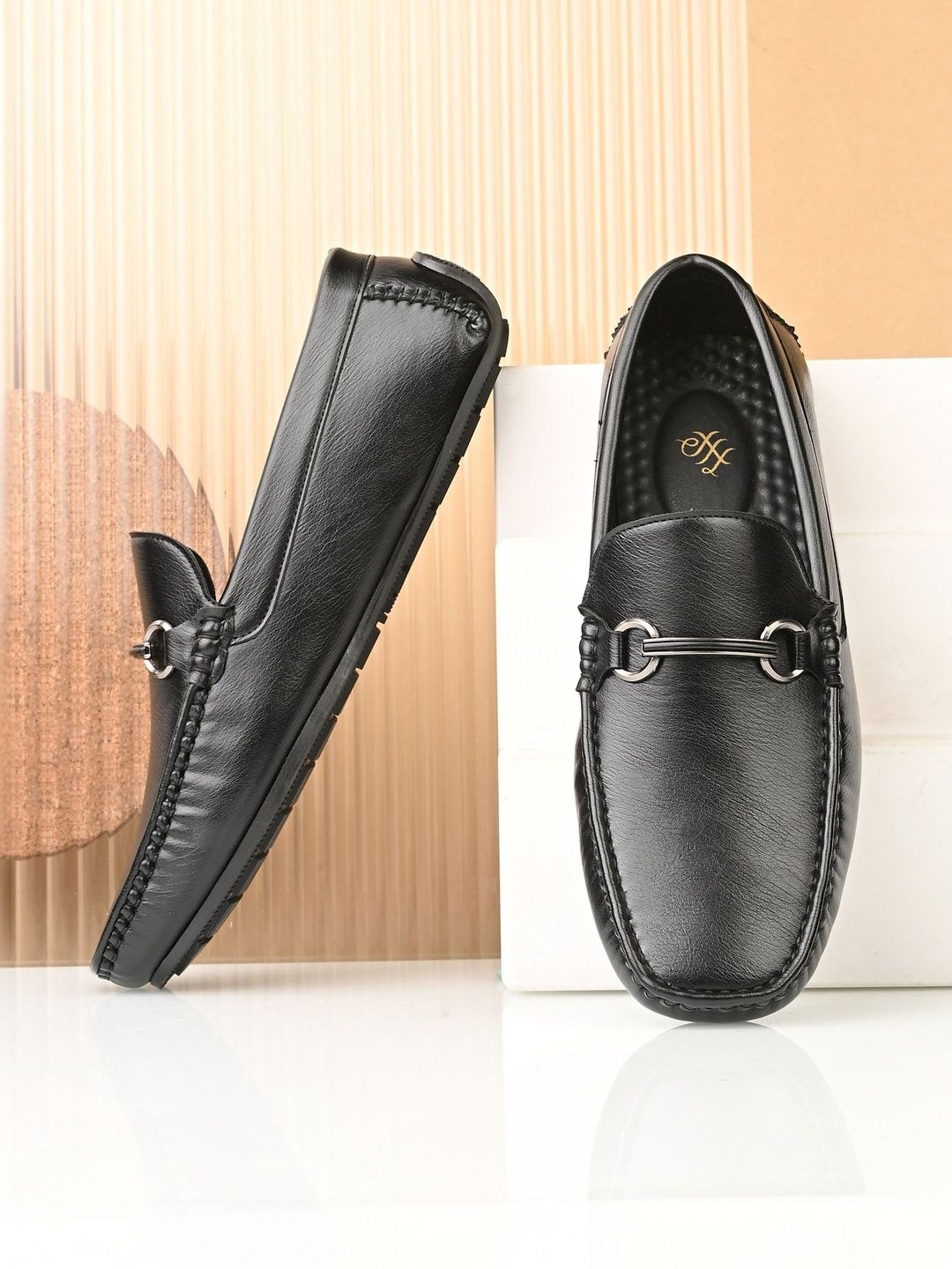 House of Pataudi Men Square Toe Slip-On Formal Loafers-image-36