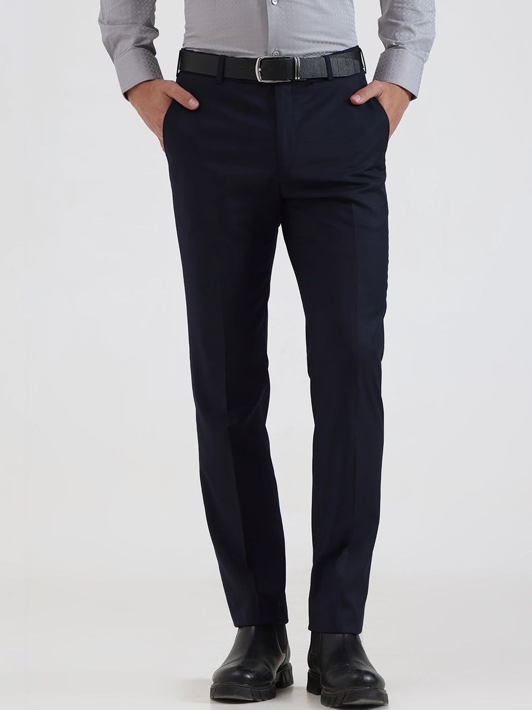 JADE BLUE Men Slim Fit Trousers-picture-11