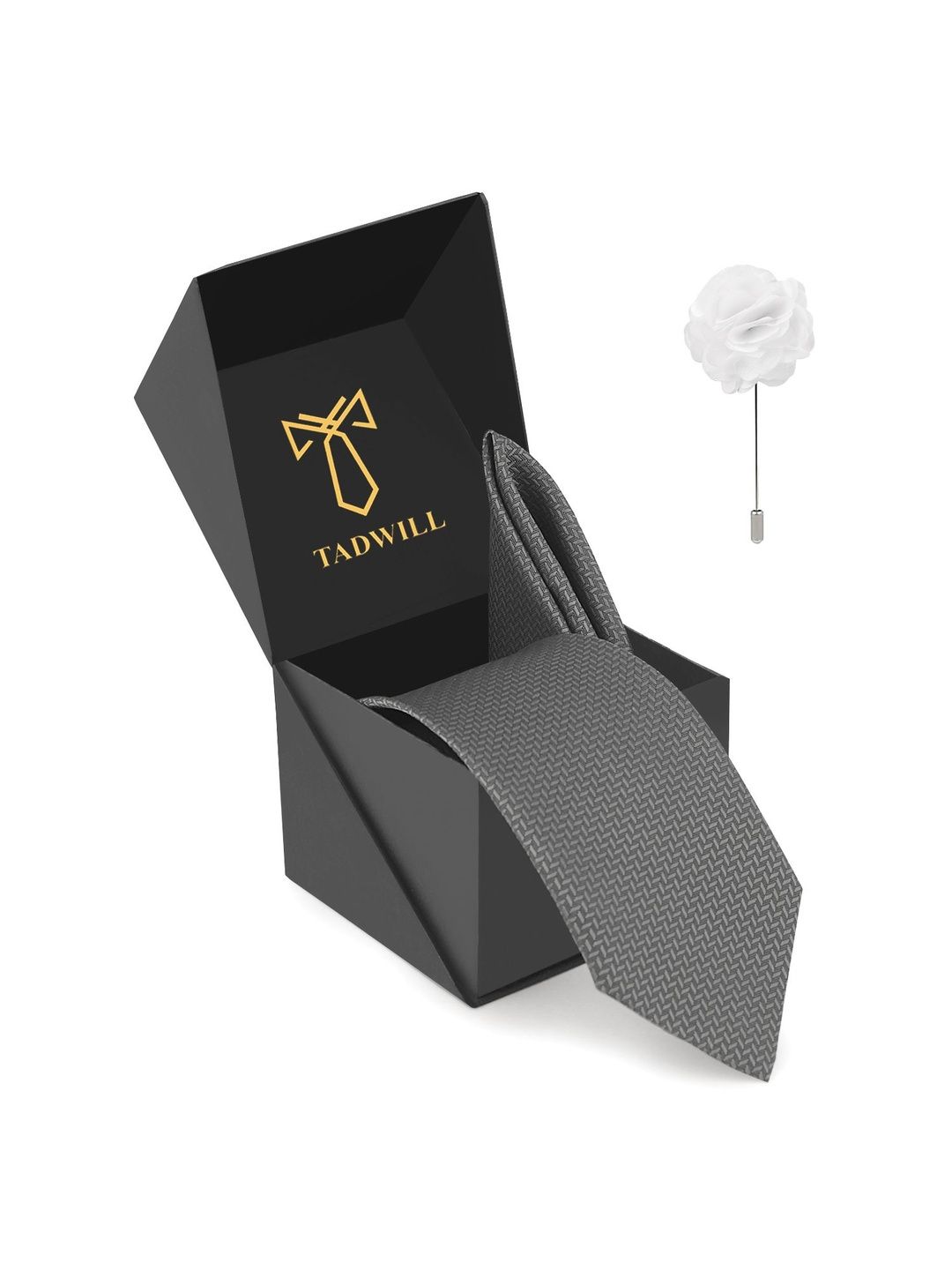 TADWILL Men Accessory Gift Set Of Tie With Lapel Pin & Pocket Square-picture-16