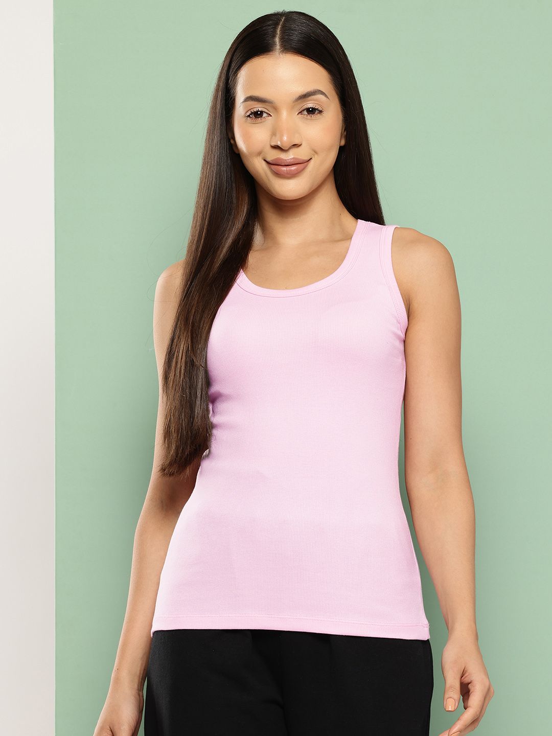 Leading Lady Ribbed Round Neck Sleeveless Camisole-picture-19