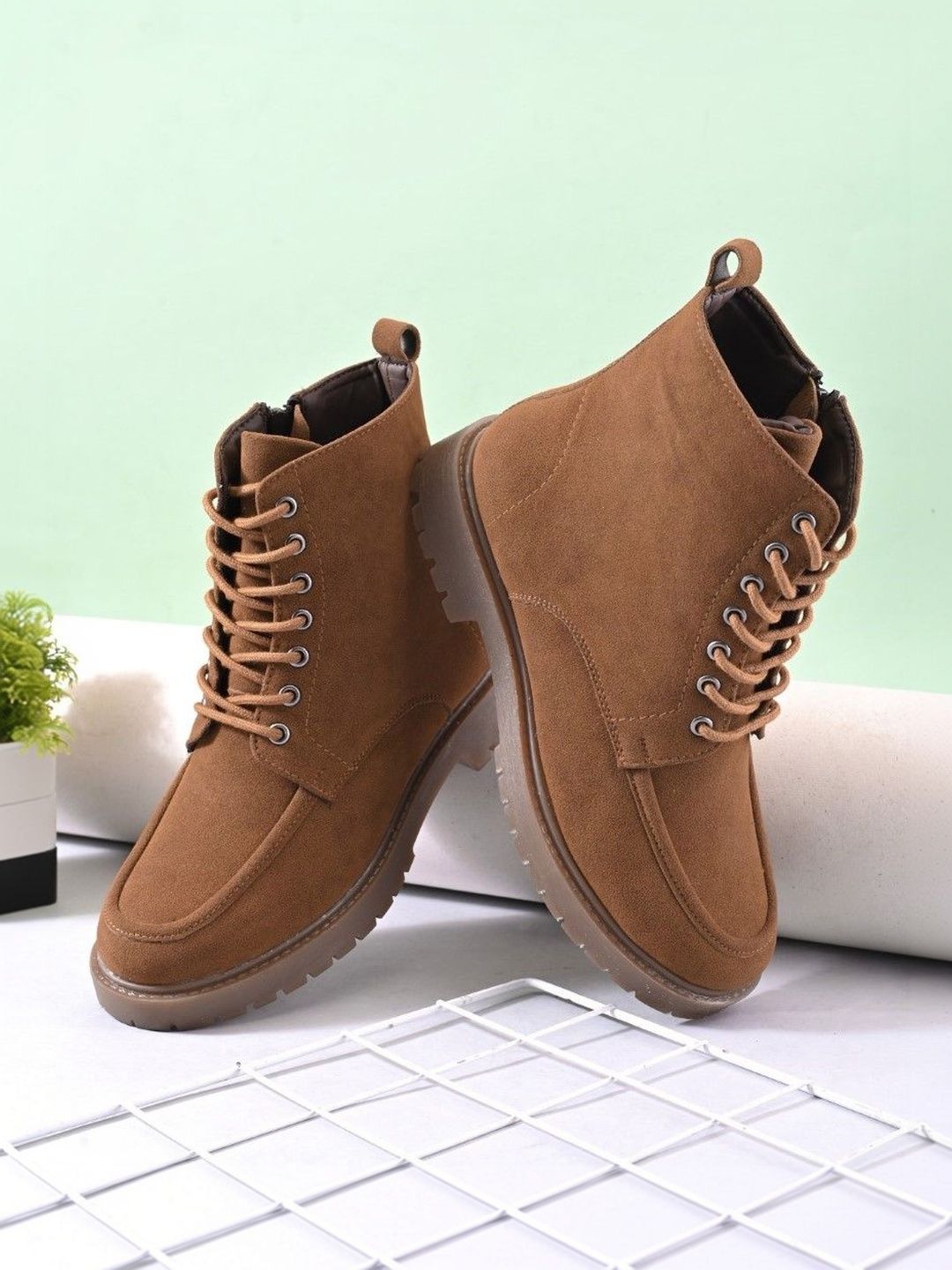 The Roadster Lifestyle Co Women Round Toe Lace Up Chunky Boots-picture-41