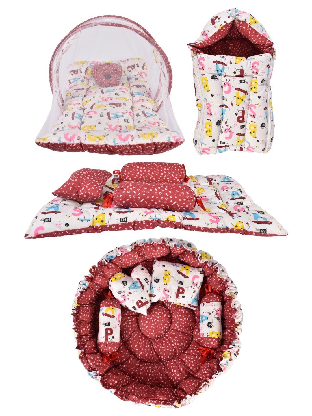 ADORE STUFF Set Of 4 Printed Pure Cotton Baby Bed Sets-picture-35