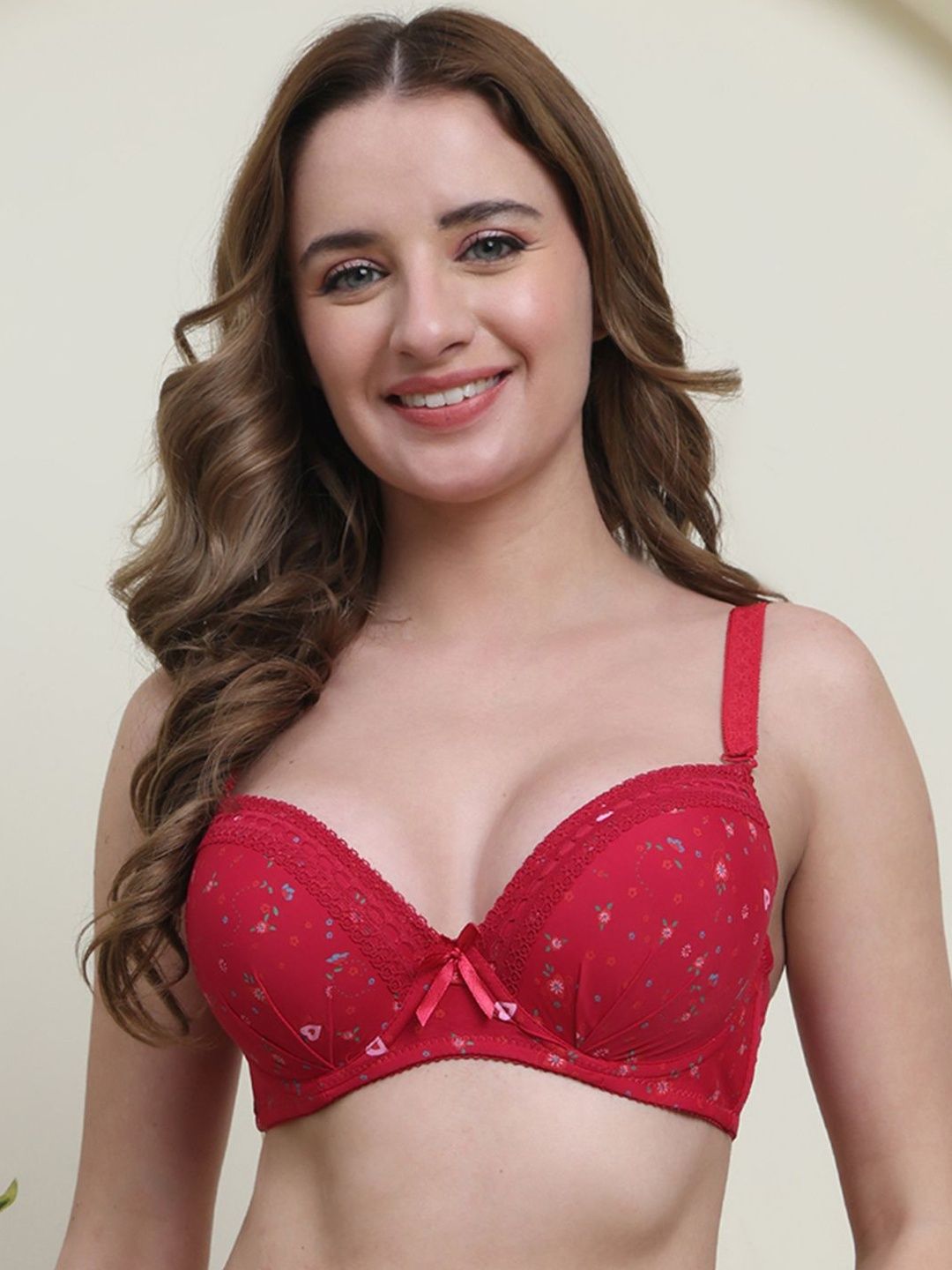 Quttos Floral Bra Medium Coverage Underwired Lightly Padded-picture-34