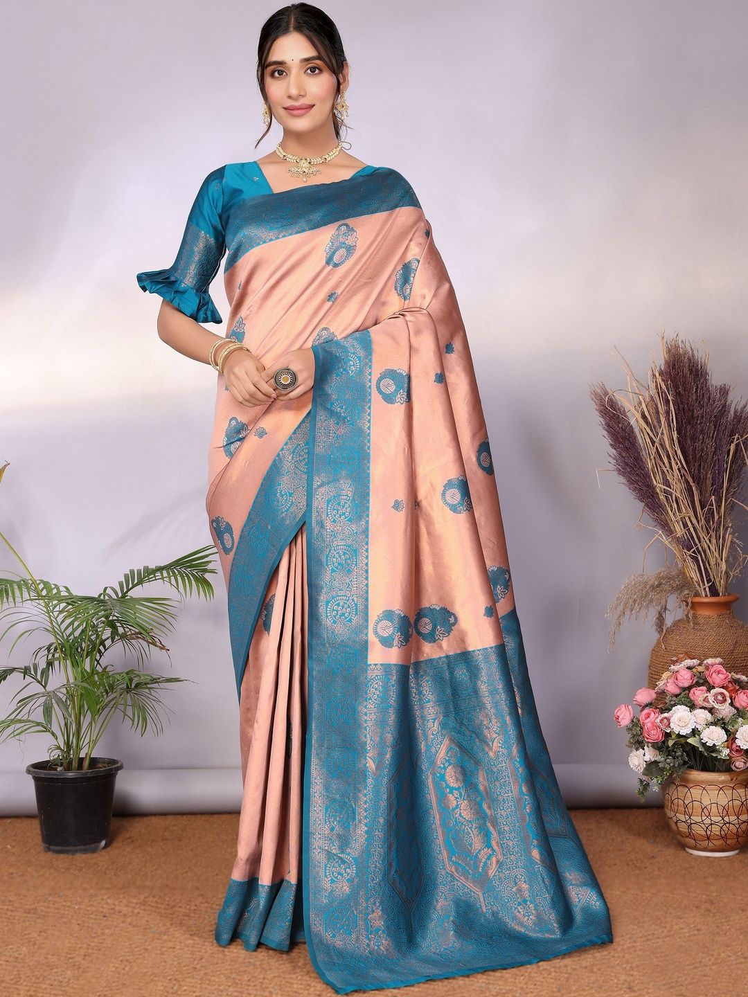 RUPSHIKA Ethnic Motifs Zari Art Silk Heavy Work Banarasi Saree-picture-38