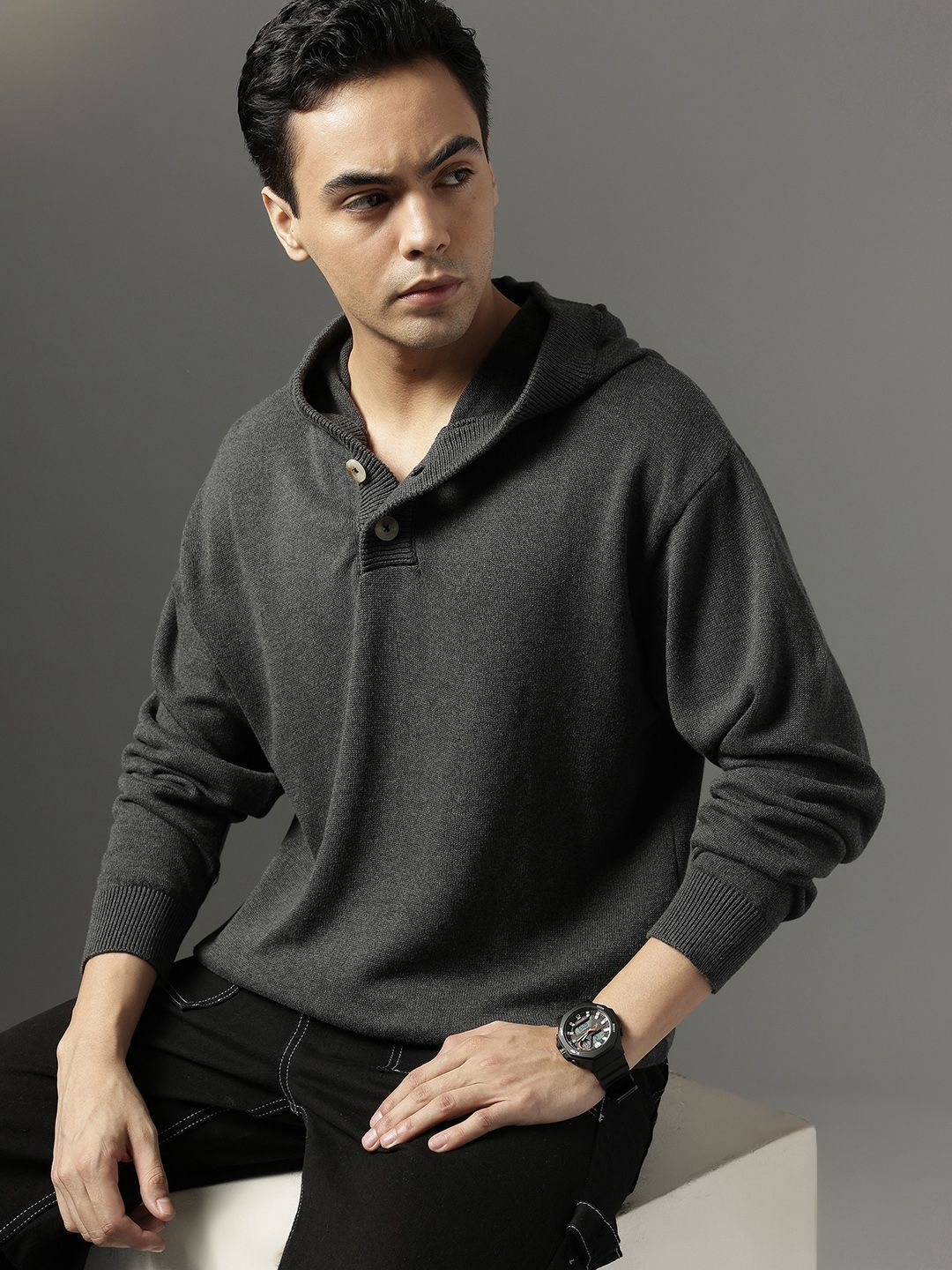 FCUK Hooded Pullover Sweater-image-0
