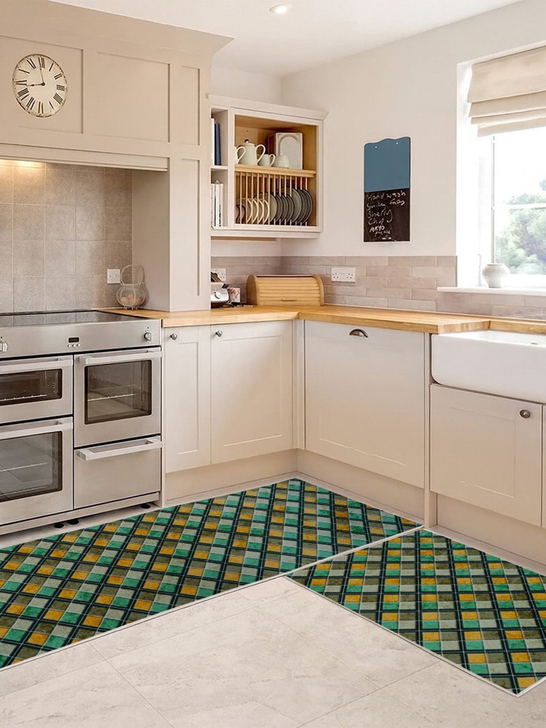 Kaleen India 2Pcs Green Printed Anti-Skid Kitchen Mats-image-27