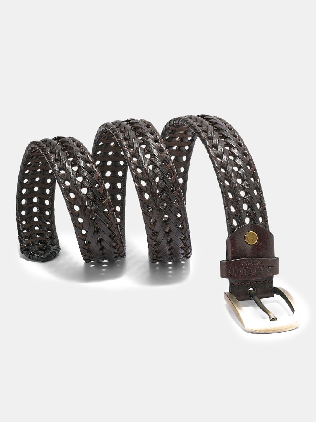 BYFORD by Pantaloons Men Braided Leather Belt-image-12
