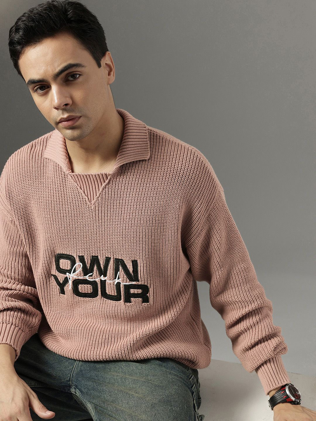 FCUK Spread Collar Pullover Sweater-picture-10