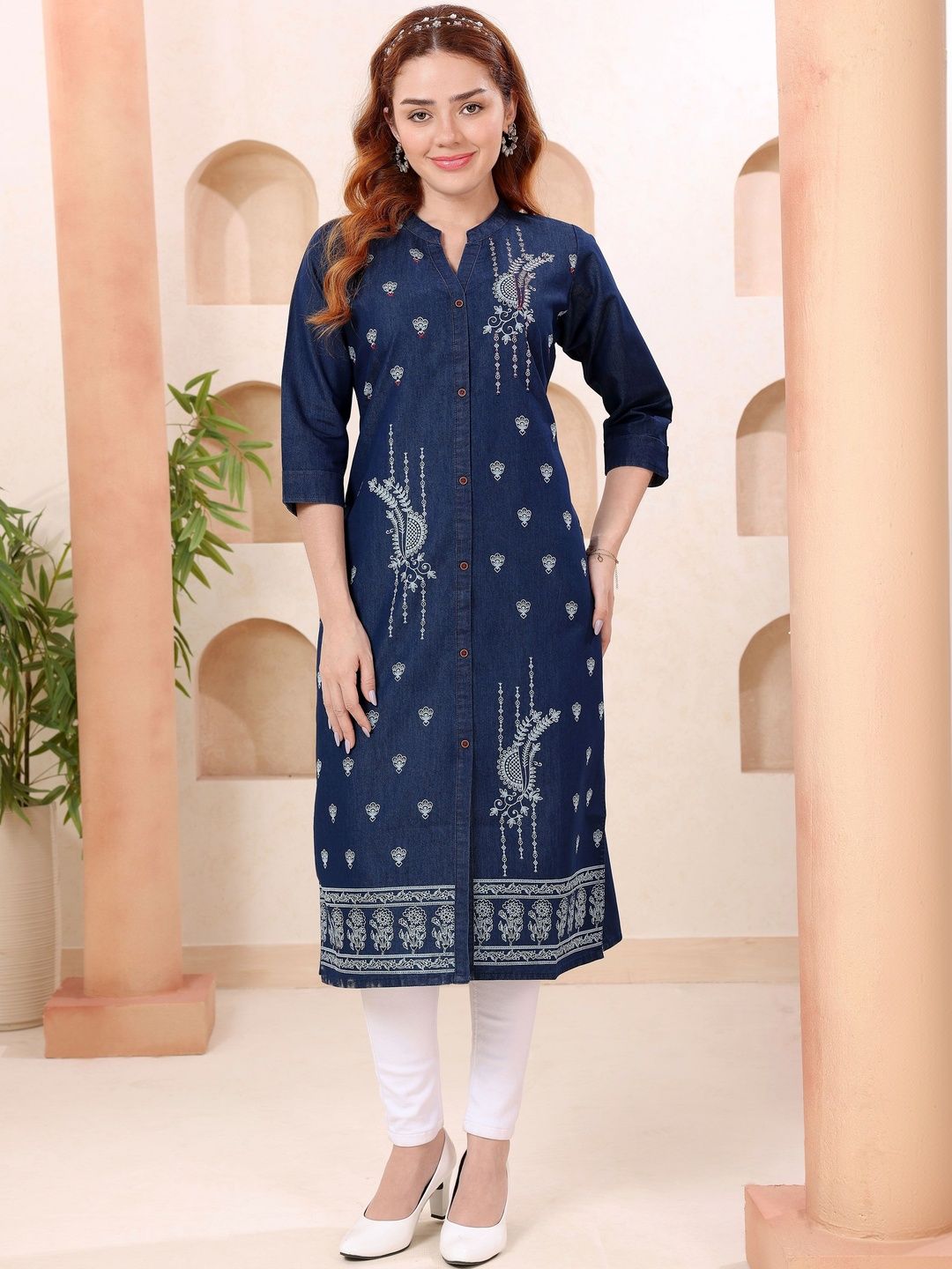 keshubaba Ethnic Motifs Embroidered Thread Work Thread Work Kurti-picture-50