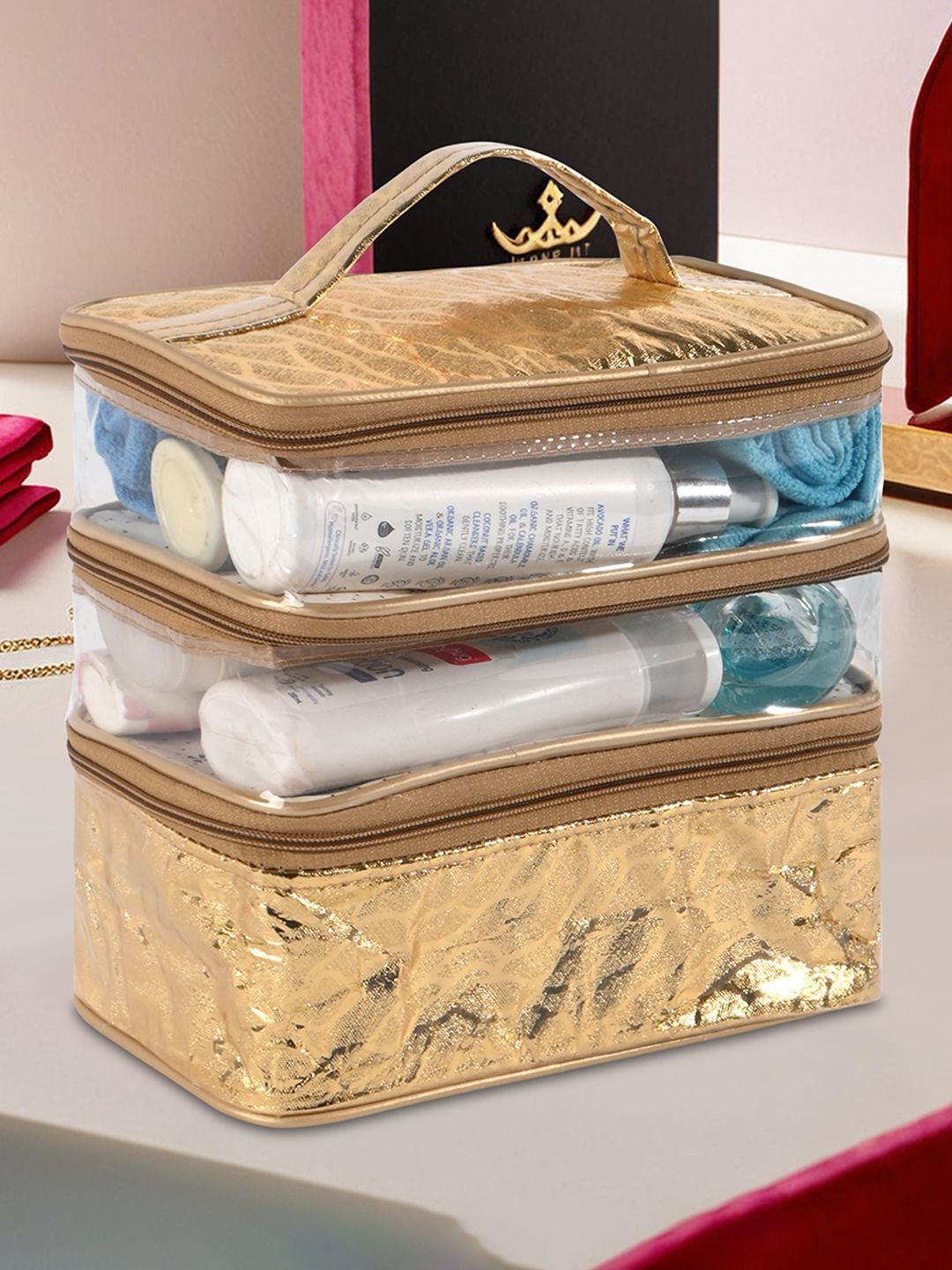 Aura Gold-Toned Set of 1 Regular Jewellery Organiser Organisers-picture-13