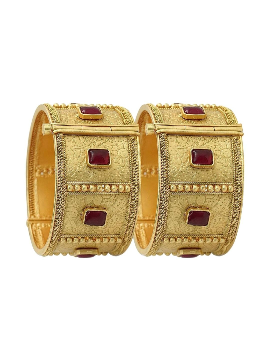 Panini jewels Set of 2 Gold-Plated Crystals Studded Bangles-picture-34