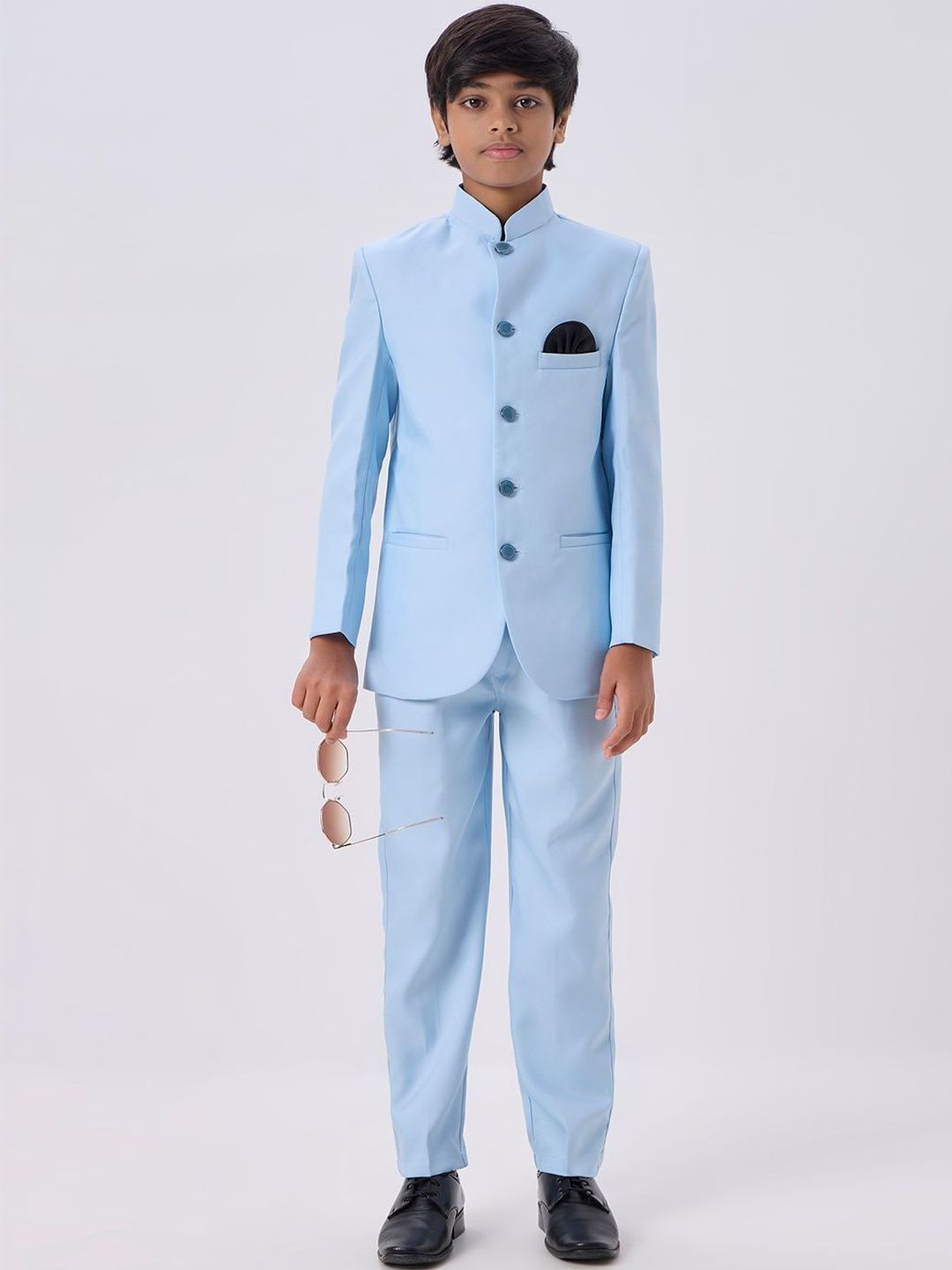 YK Boys Mandarin Collar 2-Piece Party Suits